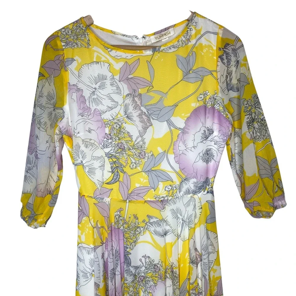 Yumi Kim Charvi Woodstock‎ Floral Maxi Dress Bora Bora Yellow Anthropologie XS